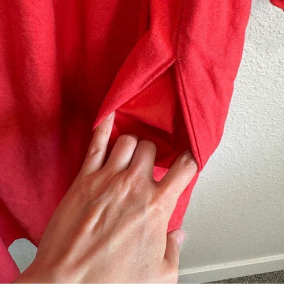 Isabel Maternity Women’s Large Linen Midi Puff Sleeve Dress Smocked Boho Pink - Picture 6 of 8